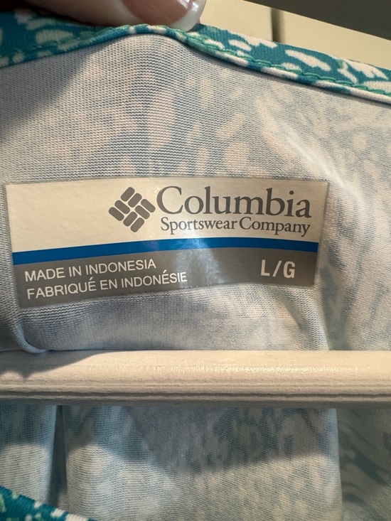 Columbia Teal Printed Midi Dress Short Sleeve Casual Dress - Picture 4 of 6